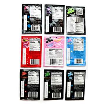 Pop Rocks Candy Ultimate 9 Flavor Assortment Bulk - Strawberry, Cherry, Tropical Punch, Watermelon, Blue Raspberry, Bubble Gum, Cotton Candy, Grape, Green Apple 18 Packs Total With Licensed Sticker