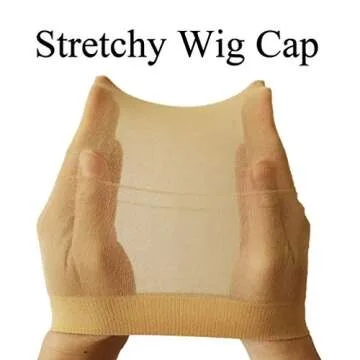 OMORFIEER 30 Pcs Stocking Caps for Wigs, Stretchy Nylon Wig Caps For Women Beige