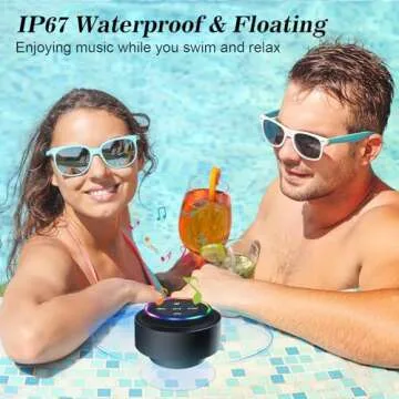 NITMTYOU Waterproof Bluetooth Shower Speaker with LED Lights