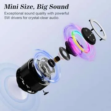 NITMTYOU Waterproof Bluetooth Shower Speaker with LED Lights