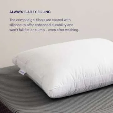 Purple Cloud Pillow - Standard Size, Hypoallergenic Gel Fiber Fill for Plush, Cloud-Like Comfort - Molds to Support Head & Neck, Won’t Clump or Flatten