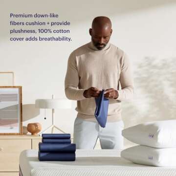 Purple Cloud Pillow - Standard Size, Hypoallergenic Gel Fiber Fill for Plush, Cloud-Like Comfort - Molds to Support Head & Neck, Won’t Clump or Flatten