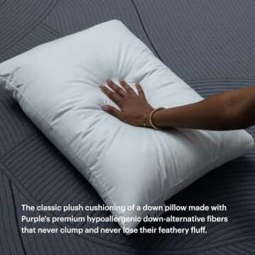 Purple Cloud Pillow - Standard Size, Hypoallergenic Gel Fiber Fill for Plush, Cloud-Like Comfort - Molds to Support Head & Neck, Won’t Clump or Flatten