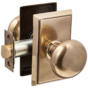 Providence Door Set with Round Brass Knobs Privacy in Antique Brass - Timeless Elegance for Your Hom...