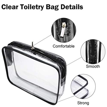 Cosywell Clear Toiletry Bag - Travel Makeup Essential 3PCS