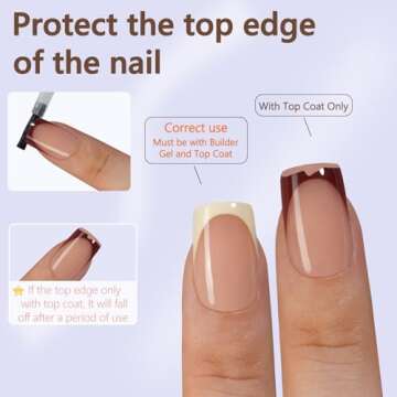 Misssix French Gel Nail Tips, 160Pcs French Tip Press on Nails Short Square, No Need to File Tips Pre-lasting, Fake Nails for Nail Art DIY 16 Sizes