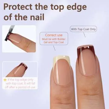 Misssix French Gel Nail Tips, 160Pcs French Tip Press on Nails Short Square, No Need to File Tips Pre-lasting, Fake Nails for Nail Art DIY 16 Sizes