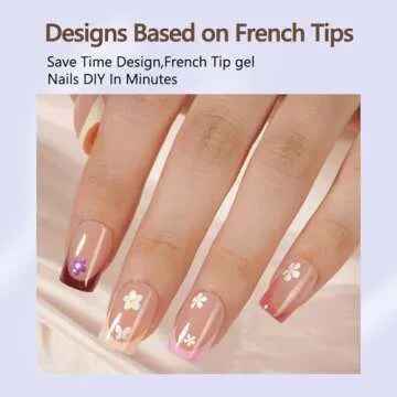 Misssix French Gel Nail Tips, 160Pcs French Tip Press on Nails Short Square, No Need to File Tips Pre-lasting, Fake Nails for Nail Art DIY 16 Sizes