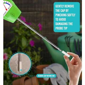 GROWIT Plant Moisture Meter Houseplants - Accurate Plant Water Meter for Indoor Plants Soil Moisture Meter Stocking Stuffers Gift for Mom Dad Adults - No Battery Needed