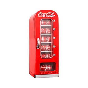 Coca-Cola Exclusive New Retro Mini Fridge Vending Machine Style 10 Can, 12V DC/110V AC with tall win...