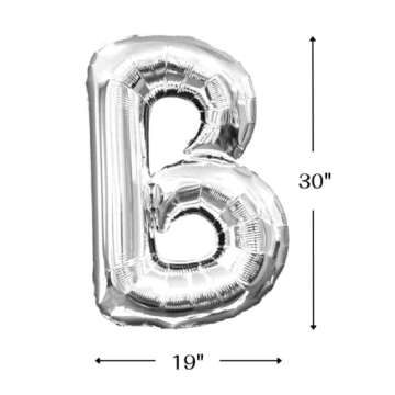 Amscan Stunning Silver Happy B-Day Air-Filled Foil Balloon - (30" x 19") 1 Set - Premium Quality & L...