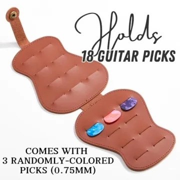 Personalized Leather Guitar Picks Holder for Guitarists