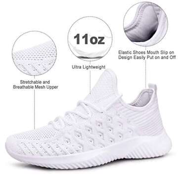 Feethit Womens Slip On Walking Shoes Non Slip Running Shoes Breathable Workout Shoes Lightweight Gym...