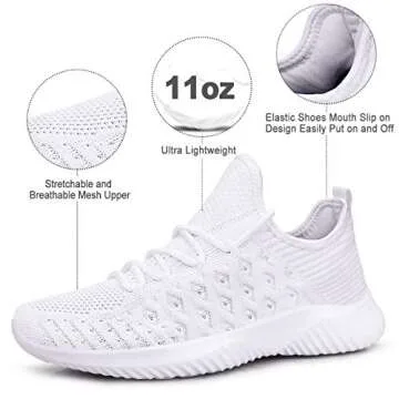 Feethit Womens Slip On Walking Shoes Non Slip Running Shoes Breathable Workout Shoes Lightweight Gym...
