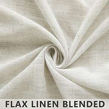 Natural Linen Curtains - Elegant Light Filtering Panels 84 Inch Set