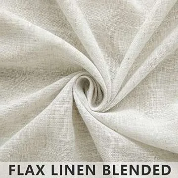 Natural Linen Curtains - Elegant Light Filtering Panels 84 Inch Set