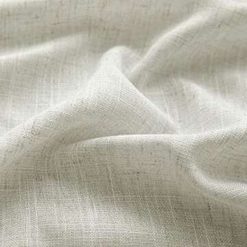 Natural Linen Curtains - Elegant Light Filtering Panels 84 Inch Set
