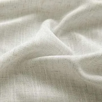 Natural Linen Curtains - Elegant Light Filtering Panels 84 Inch Set