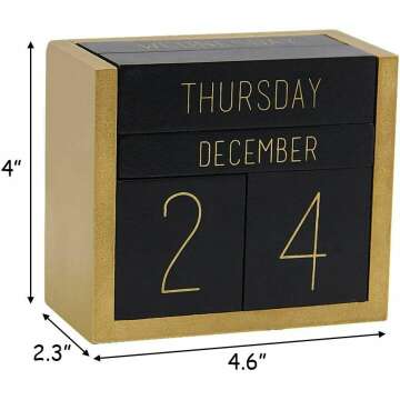 Juegoal Wooden Perpetual Calendar for Daily Use