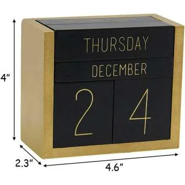 Juegoal Wooden Perpetual Calendar for Daily Use