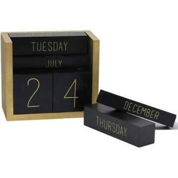 Juegoal Wooden Perpetual Calendar for Daily Use