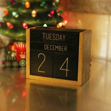 Juegoal Wooden Perpetual Calendar for Daily Use