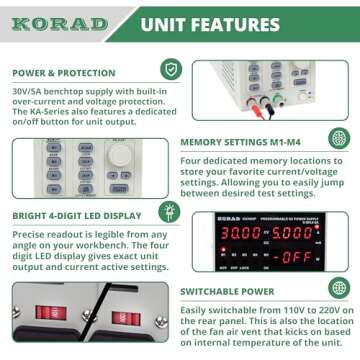 KORAD KA3005P - Programmable Precision Variable Adjustable 30V, 5A DC Linear Power Supply Digital Re...