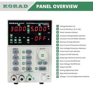 KORAD KA3005P - Programmable Precision Variable Adjustable 30V, 5A DC Linear Power Supply Digital Regulated Lab Grade…