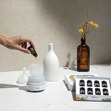 Cliganic Ceramic Aromatherapy Diffuser for Essential Oils (White) - 7 Color Lights, Cool Mist, Auto Shut Off for Home & Office