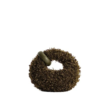 JW PEI Women's Abacus Top Handle Bag - Faux Fur Dark Olive - Mini