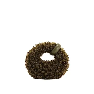 JW PEI Women's Abacus Top Handle Bag - Faux Fur Dark Olive - Mini