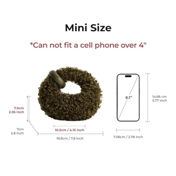 JW PEI Women's Abacus Top Handle Bag - Faux Fur Dark Olive - Mini