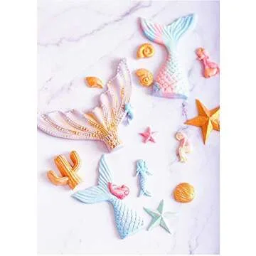 JeVenis 3D Big Mermaid Tail Mold Mermaid Silicone Fondant Mold for Cake Decoration Chocolate Candy Mold Soap Mold