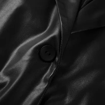 BHMAWSRT Women's Faux Leather Blazer Coat Fashionable & Comfy