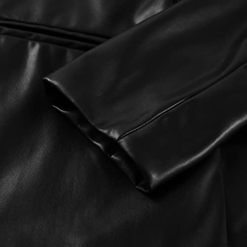 BHMAWSRT Women's Faux Leather Blazer Coat Fashionable & Comfy