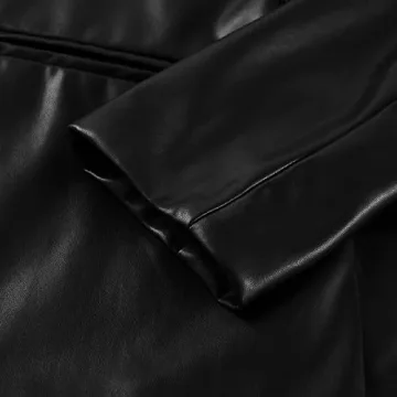 BHMAWSRT Women's Faux Leather Blazer Coat Fashionable & Comfy
