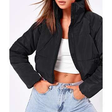 AUTOMET Puffer Jackets Womens Winter Coats Trendy 2023 Fashion Outfits Long Sleeve Zip Up Stand Collar Pockets Y2k