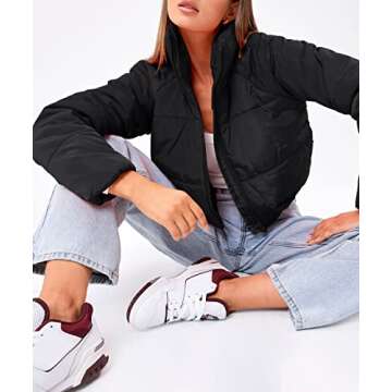 AUTOMET Puffer Jackets Womens Winter Coats Trendy 2023 Fashion Outfits Long Sleeve Zip Up Stand Collar Pockets Y2k