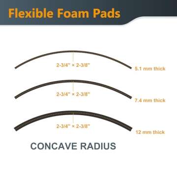 POWERTEC Flexible Contour Sanding Grips Set w/ 3 Flexible Foam Pads and 6 Profile Grips & Sandpaper ...