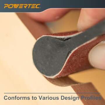 POWERTEC Flexible Contour Sanding Grips Set w/ 3 Flexible Foam Pads and 6 Profile Grips & Sandpaper Cutter (71441 & 71336)