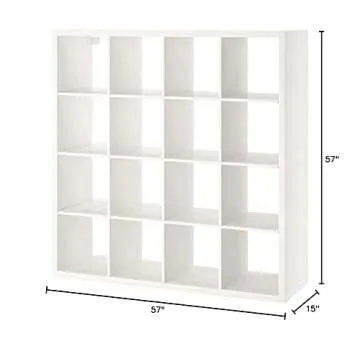 IKEA KALLAX Shelf Unit White 57 7/8x57 7/8 Stylish Storage Solution