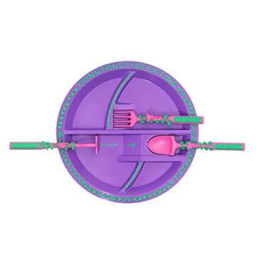 Constructive Eating Plate and Utensils Set - Made in USA - Toddler Dinnerware, Kids Dinnerware and U...