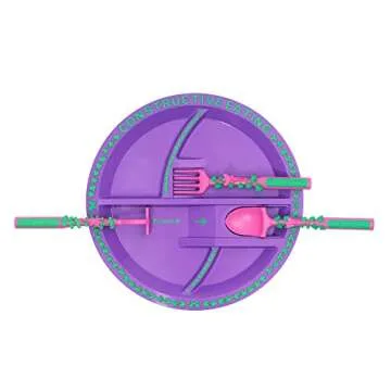 Constructive Eating Plate and Utensils Set - Made in USA - Toddler Dinnerware, Kids Dinnerware and U...