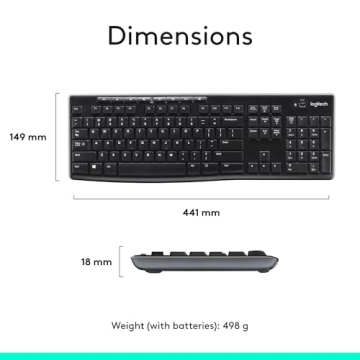 Logitech MK270 Wireless Keyboard and Mouse Combo - Compact Design