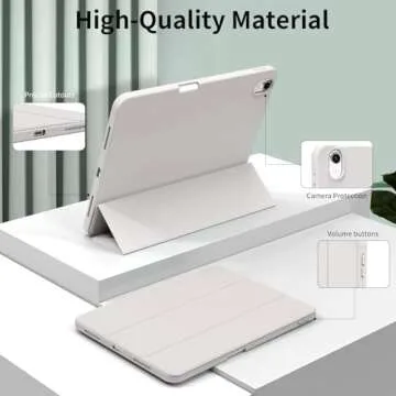 kenke Case for iPad Air 11-inch M2 (2024), iPad Air 5th/4th Generation (2022/2020) 10.9-inch, Auto Sleep/Wake Slim Trifold Stand Case with Pencil Holder, Soft TPU Smart Back Cover, Gray