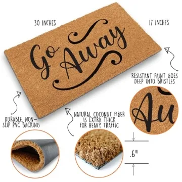 MAINEVENT Go Away Doormat for Fun Entryways