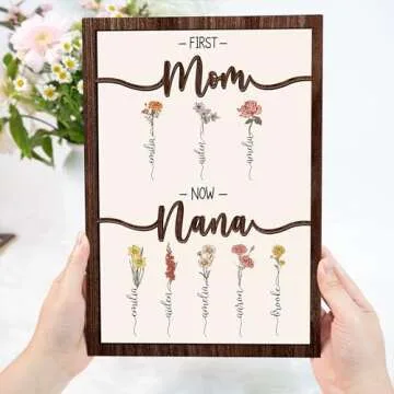 Nazenti Custom Grandma Garden Wood Plaque for Mother's Day