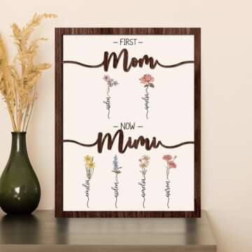 Nazenti Custom Grandma Garden Wood Plaque for Mother's Day