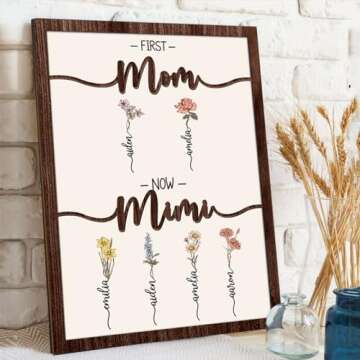 Nazenti Custom Grandma Garden Wood Plaque for Mother's Day