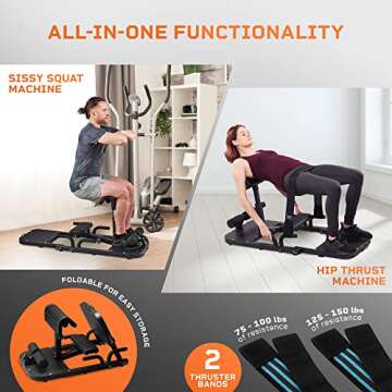 LifePro GluteBlast Hip Thrust Machine - Premium Squat and Glute Workout Equipment for Home Gym with ...